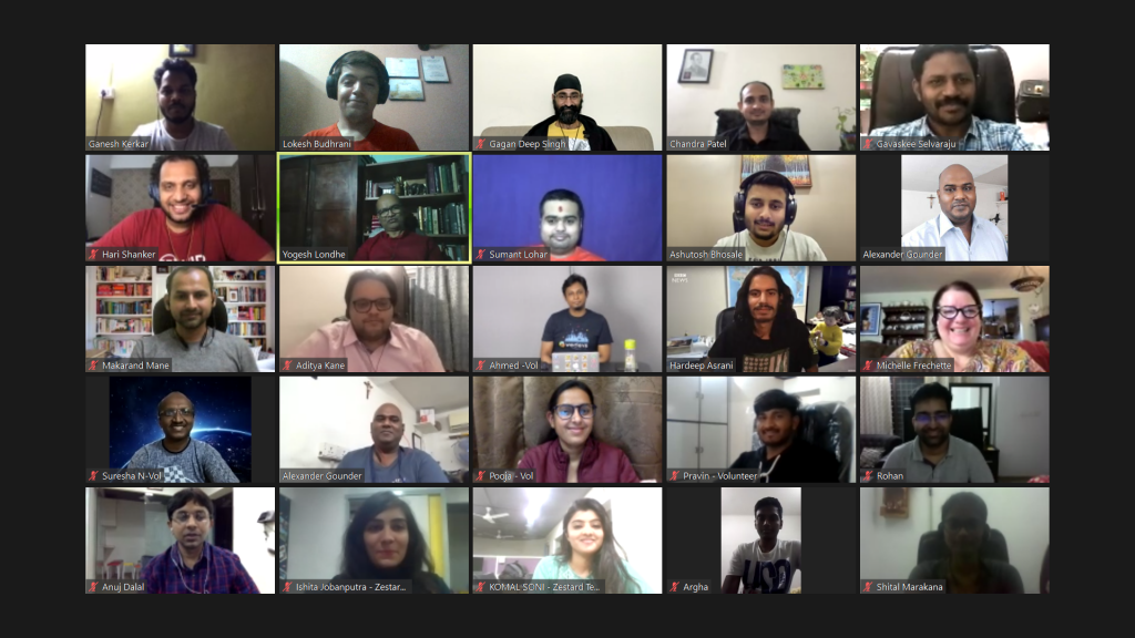 A snap from the WordCamp India contributor day event.