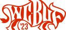 WordCamp Buffalo logo, where WCBUF are in the shape of a buffalo with '23 just below. The logo is red with white open space.