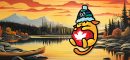 Banner image with lake and mountains in background, WC Canada Wapuu in the center